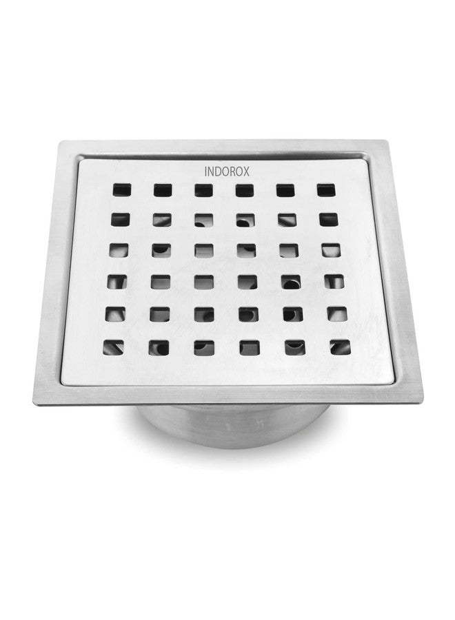 INDOROX Bathroom Drainer AntiCockorach | Jali- Stainless Steel 304 Grade Square Design 6x6 Inch - Image 1